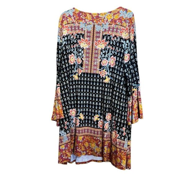 Avenue Midi Dress Womens 22 24 Multicolor Boho Artsy Art To Wear Scoop Stretch - Picture 6 of 9